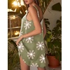 image:imageEkouaer Nightgowns for Women Sleeveless Satin Night Gown Sexy Night DressGreen Flower