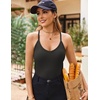 image:imageEkouaer Ribbed Cami Pajamas Set Racerback Tank Top with Shorts Lounge SetsBlackLeopard