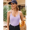 image:imageEkouaer Ribbed Cami Pajamas Set Racerback Tank Top with Shorts Lounge SetsLilac