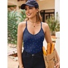 image:imageEkouaer Ribbed Cami Pajamas Set Racerback Tank Top with Shorts Lounge SetsNavy Floral
