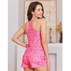 image:imageEkouaer Ribbed Cami Pajamas Set Racerback Tank Top with Shorts Lounge SetsPink Leopard