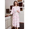 image:imageEkouaer Robes for Women Velour Zipper Robe 34 Sleeve Housecoat with PocketBig Pink Flower
