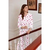 image:imageEkouaer Robes for Women Velour Zipper Robe 34 Sleeve Housecoat with PocketBig Pink Flower