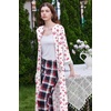image:imageEkouaer Robes for Women Velour Zipper Robe 34 Sleeve Housecoat with PocketBig Pink Flower