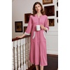 image:imageEkouaer Robes for Women Velour Zipper Robe 34 Sleeve Housecoat with PocketCherry Red