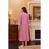 image:imageEkouaer Robes for Women Velour Zipper Robe 34 Sleeve Housecoat with PocketCherry Red