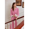 image:imageEkouaer Robes for Women Velour Zipper Robe 34 Sleeve Housecoat with PocketCherry Red