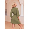 image:imageEkouaer Robes for Women Waffle Knit Bathrobe Soft Lightweight LoungewearArmy Green