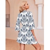 image:imageEkouaer Robes for Women Waffle Knit Bathrobe Soft Lightweight LoungewearAwhite Italian Print