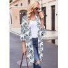 image:imageEkouaer Robes for Women Waffle Knit Bathrobe Soft Lightweight LoungewearAwhite Italian Print