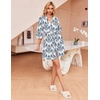 image:imageEkouaer Robes for Women Waffle Knit Bathrobe Soft Lightweight LoungewearAwhite Italian Print
