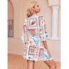 image:imageEkouaer Robes for Women Waffle Knit Bathrobe Soft Lightweight LoungewearAwhiteseabed Printed