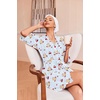 image:imageEkouaer Robes for Women Waffle Knit Bathrobe Soft Lightweight LoungewearBlue Stripe Teddy Bear