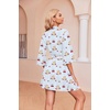 image:imageEkouaer Robes for Women Waffle Knit Bathrobe Soft Lightweight LoungewearBlue Stripe Teddy Bear