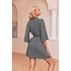 image:imageEkouaer Robes for Women Waffle Knit Bathrobe Soft Lightweight LoungewearDark Grey