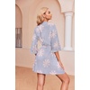 image:imageEkouaer Robes for Women Waffle Knit Bathrobe Soft Lightweight LoungewearFloral Purple