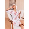 image:imageEkouaer Robes for Women Waffle Knit Bathrobe Soft Lightweight LoungewearFloral White Red