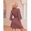 image:imageEkouaer Robes for Women Waffle Knit Bathrobe Soft Lightweight LoungewearGray Purple