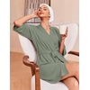 image:imageEkouaer Robes for Women Waffle Knit Bathrobe Soft Lightweight LoungewearLight Green