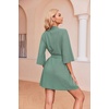 image:imageEkouaer Robes for Women Waffle Knit Bathrobe Soft Lightweight LoungewearMint Green