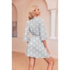 image:imageEkouaer Robes for Women Waffle Knit Bathrobe Soft Lightweight LoungewearStar Gray