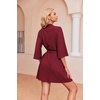 image:imageEkouaer Robes for Women Waffle Knit Bathrobe Soft Lightweight LoungewearWine Red