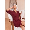 image:imageEkouaer Robes for Women Waffle Knit Bathrobe Soft Lightweight LoungewearWine Red
