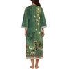 image:imageEkouaer Robes for Women Zipper Robe 34 Sleeves Housecoat with PocketsFloral Green