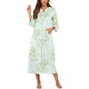 image:imageEkouaer Robes for Women Zipper Robe 34 Sleeves Housecoat with PocketsFloral Light Green