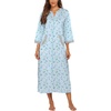 image:imageEkouaer Robes for Women Zipper Robe 34 Sleeves Housecoat with PocketsGarden Blue Floral