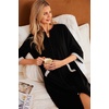 image:imageEkouaer Robes for Women Zipper Robe 34 Sleeves Housecoat with PocketsStyle 1black