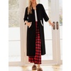 image:imageEkouaer Robes for Women Zipper Robe 34 Sleeves Housecoat with PocketsStyle 1black