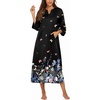 image:imageEkouaer Robes for Women Zipper Robe 34 Sleeves Housecoat with PocketsStyle 1butterfly Floral