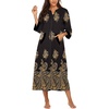 image:imageEkouaer Robes for Women Zipper Robe 34 Sleeves Housecoat with PocketsStyle 1pat12