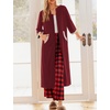 image:imageEkouaer Robes for Women Zipper Robe 34 Sleeves Housecoat with PocketsStyle 1wine Red