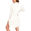 image:imageEkouaer Satin Nightgown for Women Button Down Silk Sleepshirts Sexy V Neck Night Gown Long Sleeve Night Shirts S3XLBeige