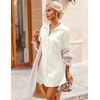 image:imageEkouaer Satin Nightgown for Women Button Down Silk Sleepshirts Sexy V Neck Night Gown Long Sleeve Night Shirts S3XLBeige