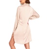 image:imageEkouaer Satin Nightgown for Women Button Down Silk Sleepshirts Sexy V Neck Night Gown Long Sleeve Night Shirts S3XLChampagne