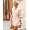 image:imageEkouaer Satin Nightgown for Women Button Down Silk Sleepshirts Sexy V Neck Night Gown Long Sleeve Night Shirts S3XLChampagne