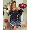 image:imageEkouaer Sleepwear Womens Satin Nightgown with Robes Set 2 PieceBlack Floral