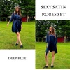 image:imageEkouaer Sleepwear Womens Satin Nightgown with Robes Set 2 PieceDeep Blue