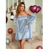 image:imageEkouaer Sleepwear Womens Satin Nightgown with Robes Set 2 PieceLight Blue