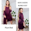 image:imageEkouaer Sleepwear Womens Satin Nightgown with Robes Set 2 PiecePlum Red