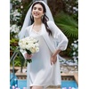 image:imageEkouaer Sleepwear Womens Satin Nightgown with Robes Set 2 PieceWhite