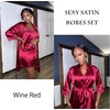 image:imageEkouaer Sleepwear Womens Satin Nightgown with Robes Set 2 PieceWine Red
