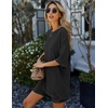 image:imageEkouaer Women 2 Piece Lounge Sets Ribbed Knit Oversized Shirt Biker ShortsBlack