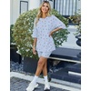 image:imageEkouaer Women 2 Piece Lounge Sets Ribbed Knit Oversized Shirt Biker ShortsBlue Cherry