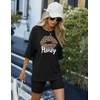 image:imageEkouaer Women 2 Piece Lounge Sets Ribbed Knit Oversized Shirt Biker ShortsLeopard Lips