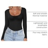 image:imageEkouaer Women Long Sleeve Shirt Scoop Neck Tops Fitted Thermal UndershirtsBlack