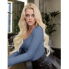 image:imageEkouaer Women Long Sleeve Shirt Scoop Neck Tops Fitted Thermal UndershirtsBluegray